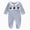 L101-Blue, variant on Fall Newborn Baby Boy Footie Romper Collared Football/DuckJumpsuit Footed One Piece Clothes Waffle Knit Winter Outfit(L101-Blue,0-3 M)