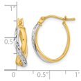 thumbnail image 4 of Primal Gold 14 Karat Two-tone Diamond-cut Hoop Earrings, 4 of 4