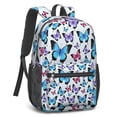 thumbnail image 5 of 17 Inch Lightweight Backpack,PVC Waterproof Oxford Fabric, Ergonomically Designed, with Large Capacity, Monarch Butterfly Aesthetic, 5 of 5
