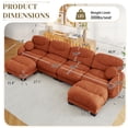 thumbnail image 4 of FFH 150" U-Shaped Sectional Sofa, Modular Cloud Couch for Big Living Room, Contemporary Furniture Set, Orange, 4 of 12
