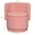 thumbnail image 4 of Pink 360 Degree Swivel Chair With Hidden Storage For Bedroom And Living Room Enjoyable Seat - Pink, Space, 4 of 6