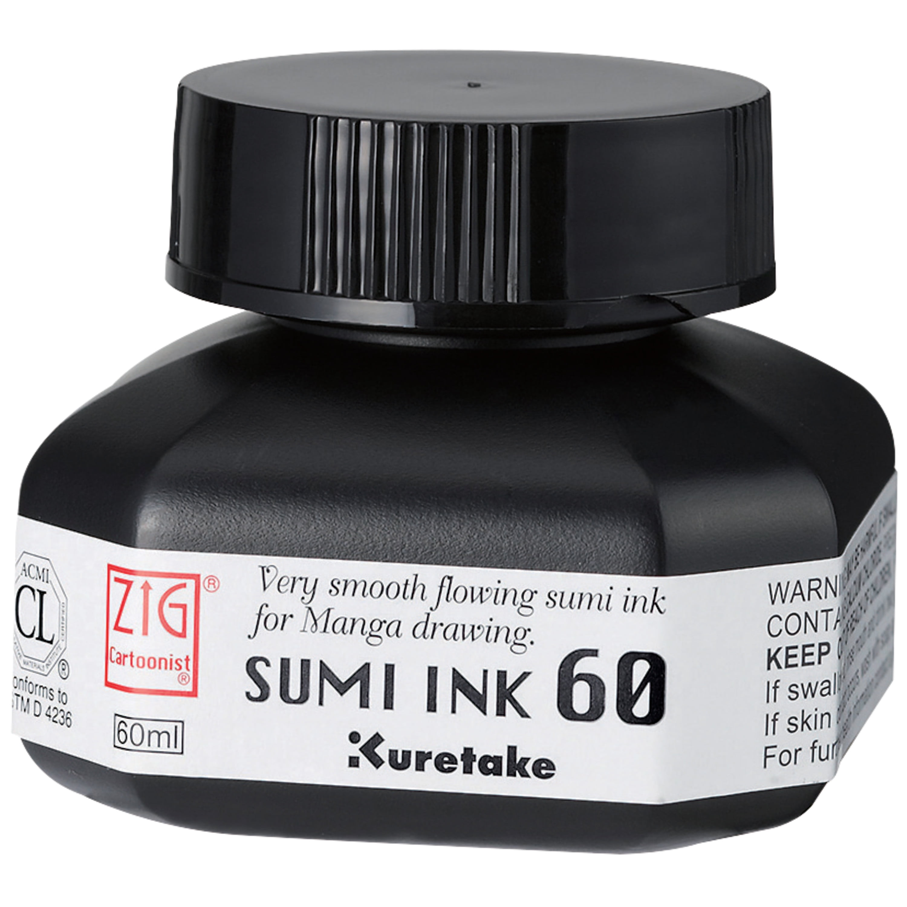 Kuretake Zig Cartoonist Ink, 60ml, Sumi Black Ink