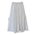 thumbnail image 7 of Women's High-Waisted Pleated Skirt Women's Mid-Length Irregular Large Fishtail Skirt White S, 7 of 7
