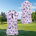 thumbnail image 5 of Jeiento Matching Golf Shirts for Couples Mens Short Sleeve Quick Dry Tops Womens Half Zip Sleeveless Golf Tanks Purple Butterfly Couple Activewear for Golf Tennis Hiking Casual Wear, 5 of 7