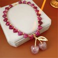 thumbnail image 6 of Modern Chain Necklace Acrylic Texture Adjustable Fashion Jewelry Cherries Pendant Necklaces Suitable for Daily Party, 6 of 8