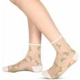 thumbnail image 4 of PTSPLLMY Sox Womens Girls Sheer Socks Mesh Lace Crew Socks Transparent See Through Ultra Thin Silk Nylon Dress Socks, 4 of 8