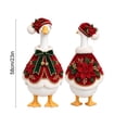 thumbnail image 3 of Luxury Poinsettia Velvet 23 inch Porch Goose Outfit Red Velvet Cape for Lawn Goose Statues Christmas Winter Patio Yard Decor, 3 of 6