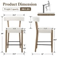 thumbnail image 2 of Dayalane 26.5" Counter Height Barstools Set of 2, Modern Farmhouse Bar Stools with Curved Back and Rubberwood Frame Upholstered Linen Kitchen Stool for Counter Bar Island Bar Pub, Beige, 2 of 13