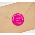thumbnail image 2 of Darling Souvenir Round 45 Pcs Spring Vines Thank You Stickers Personalized Bride Groom Names And Date Envelope Seals-Fuchsia Pink, 2 of 3