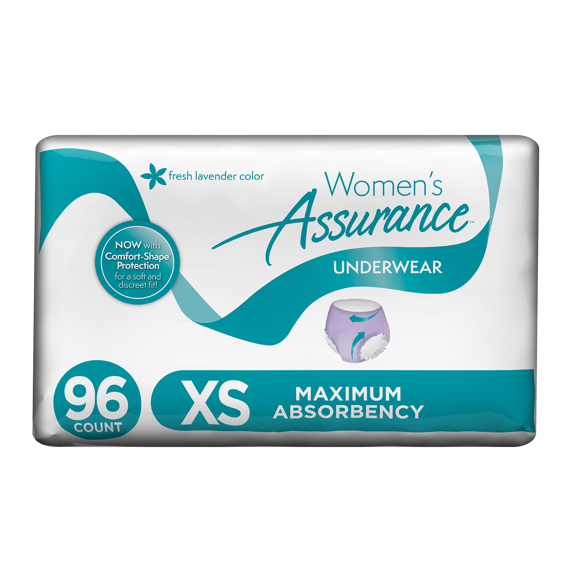 Assurance Incontinence Underwear for Women, XS, Maximum, 24 Ct, 4 Pks