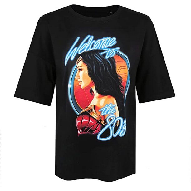 Wonder Woman - Camiseta Welcome To The 80s para Mujer (Negro)