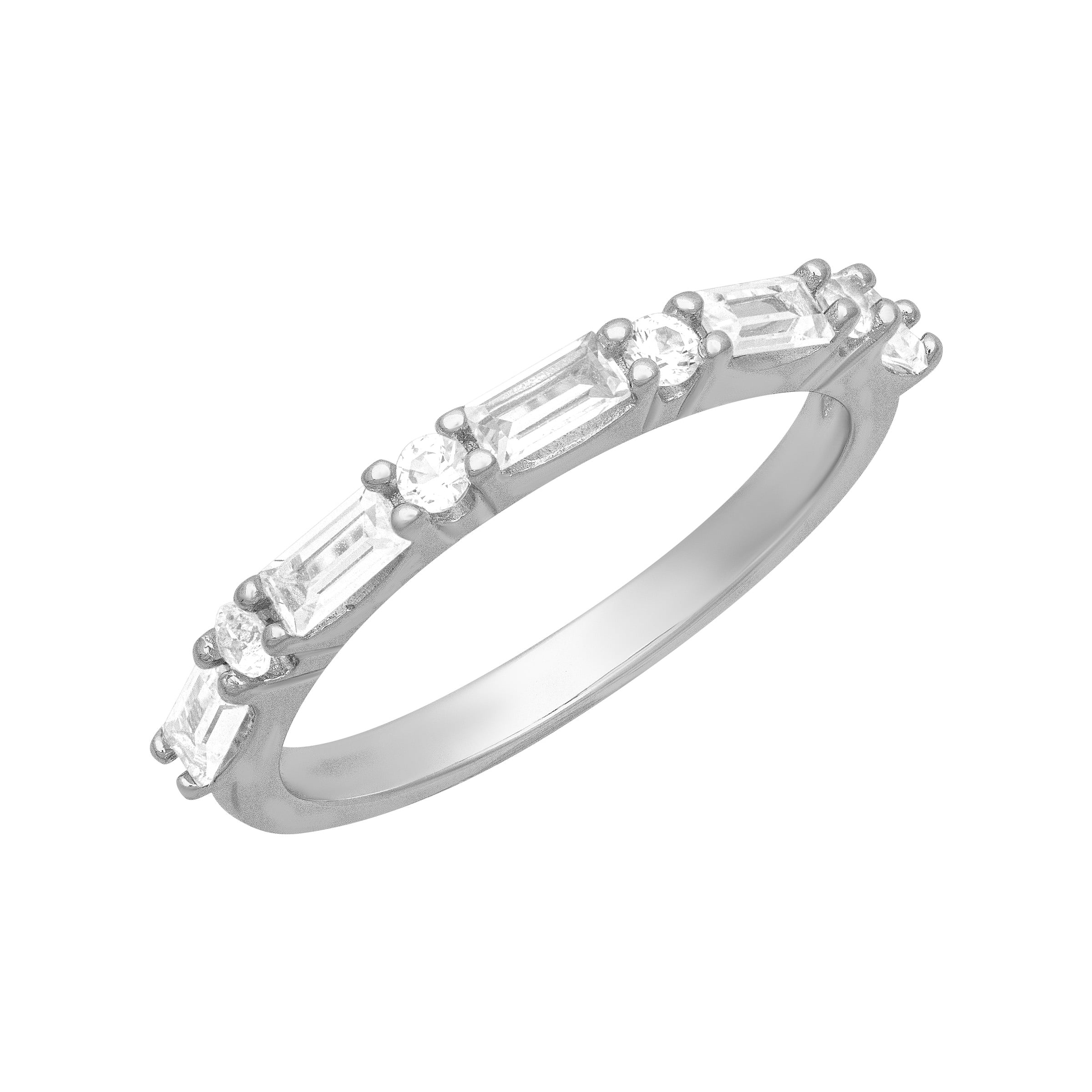 Keepsake 5/8 Carat TGW Created White Sapphire "Isla Gem" Women's Band in Sterling Silver