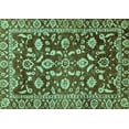 thumbnail image 1 of Ahgly Company Machine Washable Indoor Rectangle Oriental Turquoise Blue Traditional Area Rugs, 7' x 9', 1 of 4
