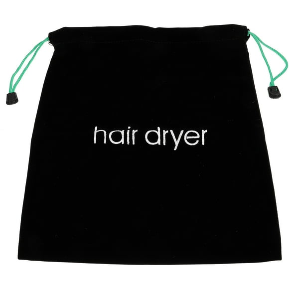 Organizador de secador de pelo suave y seguro, bolsa con cordón para el hogar, color negro, 1 unidad