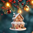 thumbnail image 4 of YIKA 5 PCS Christmas Snow House 2D Acrylic Pendant - Coffee Cup Themed Ornament For Car Interior Backpack Window Door & Christmas Tree Decor, Holiday Home Hanging Decoration E, 4 of 7
