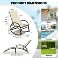 thumbnail image 3 of Gymax 2-in-1 Outdoor Rocking Chair with 4-Position Adjustable Backrest Curved Armrests Beige, 3 of 10