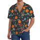 thumbnail image 1 of Balery Autumn with Pumpkins Camisa Casual de Manga Corta con Botones para Hombre, Texturizada, Estilo Cubano, para Playa, Verano-Large, 1 of 5