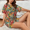 thumbnail image 6 of Bixox Women's Funny Owl Bird Printed Pajama Set 2 Piece Lounge Set Top and Shorts Soft Pajamas, Shorts with Pockets, 6 of 7