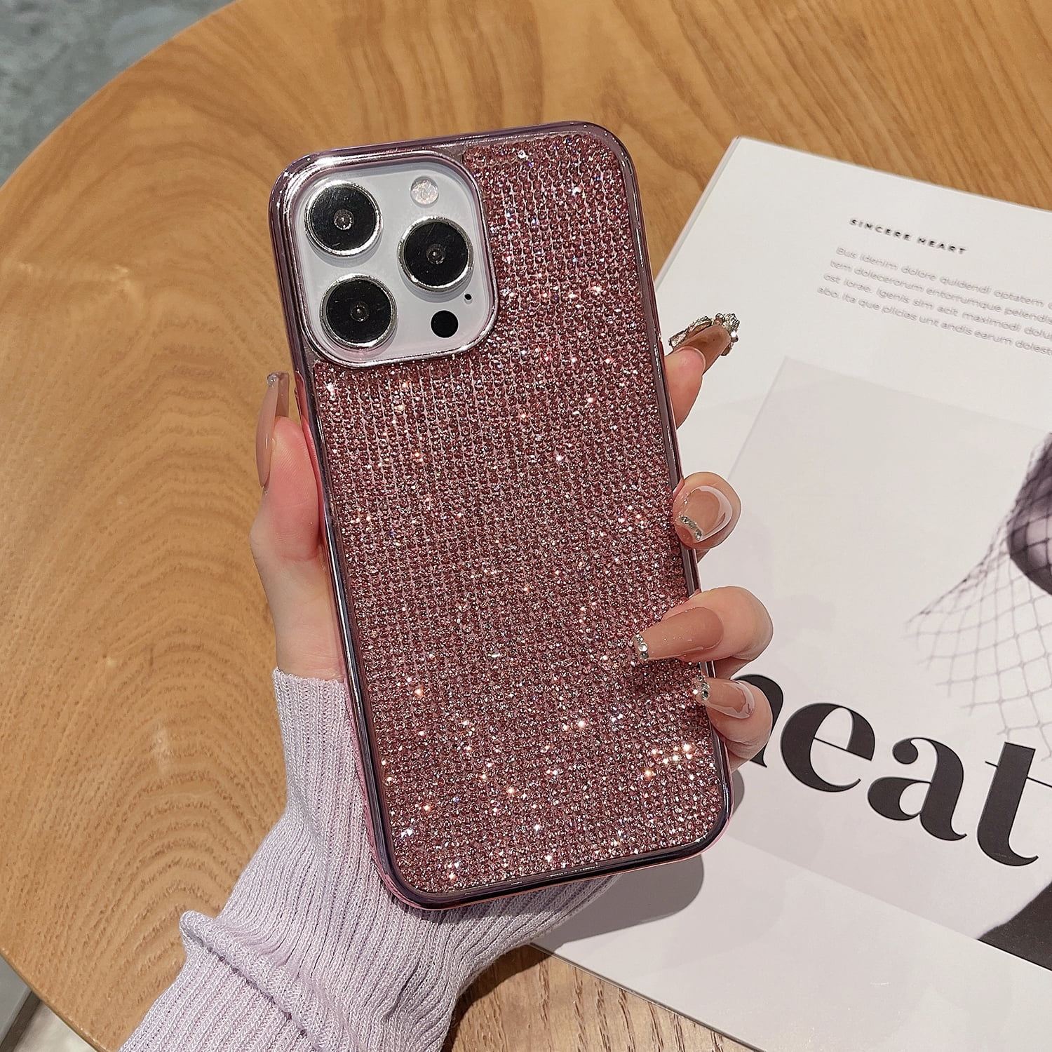 Glitzer-Handyhülle Für IPhone 11 Pro Max – Transparente TPU Silikon Hülle Mit Strass, Schwarz, Stoßfest Und Kratzfest