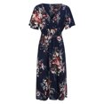 thumbnail image 5 of Patlollav Womens Plus Size Floral Print V-Neck Short Sleeve Casual Dress 2022, 5 of 6
