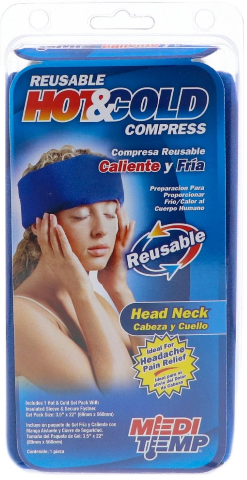 MediTemp HeadNeck Hot & Cold Reusable Compress Pad (Pack of 2