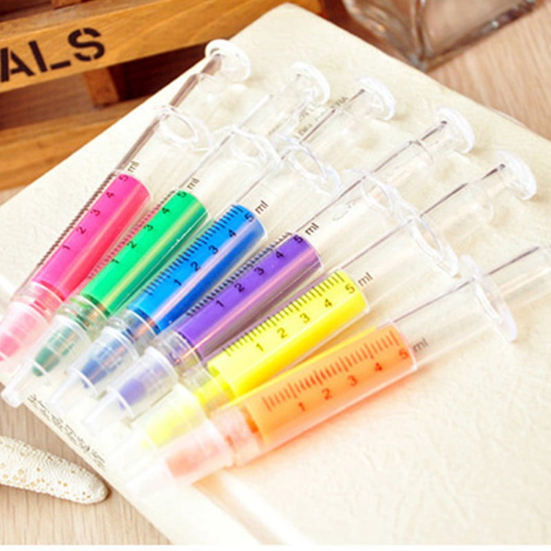 Creative Simulation Color Syringe Highlighter Writing School Supplies Stationery Cute Office Student Items Gift