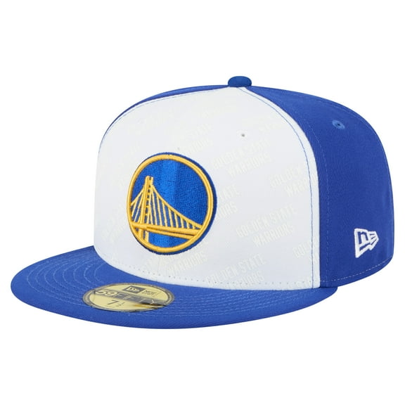 Men's New Era  White/Royal Golden State Warriors Repeat 59Fifty Fitted Hat