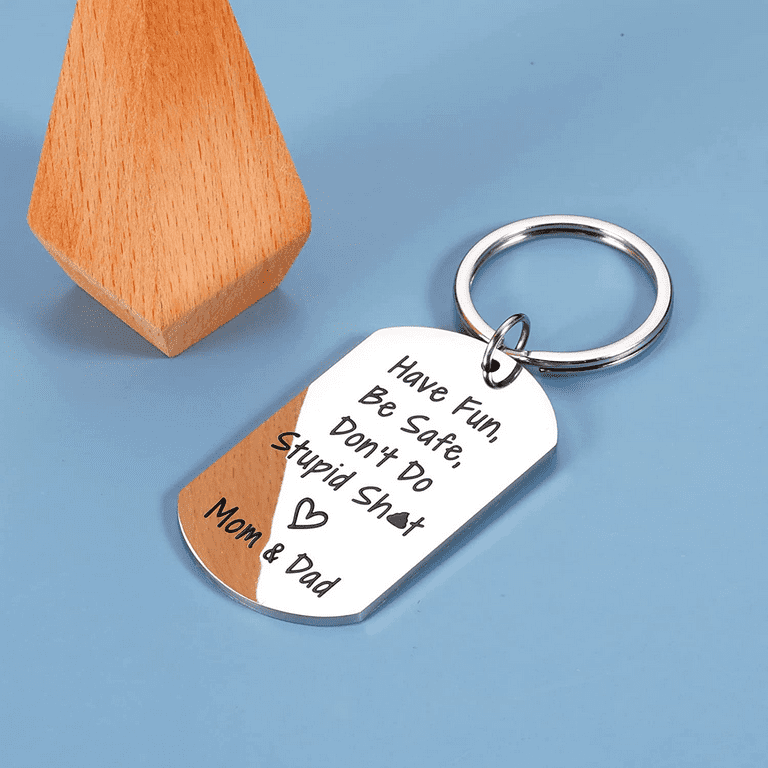 Don't Do Stupid Sh*t Keychain, 16th Birthday Gift, Stainless Steel, Love  Mom, Love Dad, Love Mom & Dad, Gift for Son, Gift for Daughter, Christmas