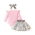 thumbnail image 4 of Gyratedream Newborn Infant Baby Girl Clothes Romper Leopard Printed Tulle Dress Headband Set Summer Outfits Cute Baby Clothes Girl, 4 of 11