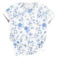 thumbnail image 4 of Pisexur Hauts d'Été pour Femmes, Blouses Habillées Décontractées pour Femmes, Hauts à la Mode pour Femmes, Chandail Décontracté Imprimé à Manches Courtes Col Rond, Grandes Tailles pour Femmes Multicolore, 5TG, 4 of 5