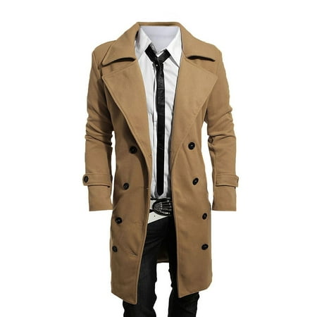 - PODOM Men's Winter Luxury Casual Slim Fit Long Warm Coats