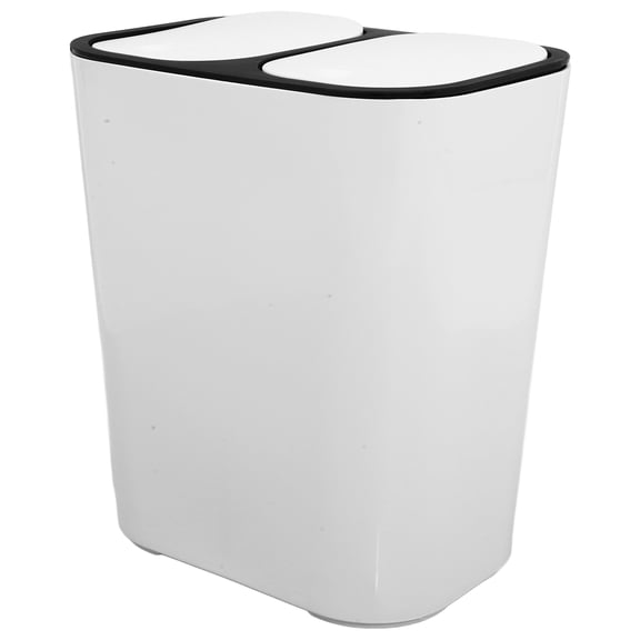 Worgeous Dual Compartment Waste Bin Dry and Wet Classified Trash Can Dual Compartment Trash Container