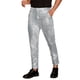 thumbnail image 5 of Pantalones Brillantes INSPIRE CHIC para Hombre, Pantalones de Lentejuelas Rectos para Noche de Discoteca de los 70, Talla 36, Plateado, 5 of 6