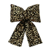 Christmas Bow decor with Sequin, bow accessory for Christmas Tree, Party Ornaments, Holiday Hanging Decoration