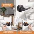 thumbnail image 3 of Oil Rubbed Bronze Door Lockset Hardware Keyed Alike Entry Entrance Door Lever Handles One Keyway (3 Pack), 3 of 7