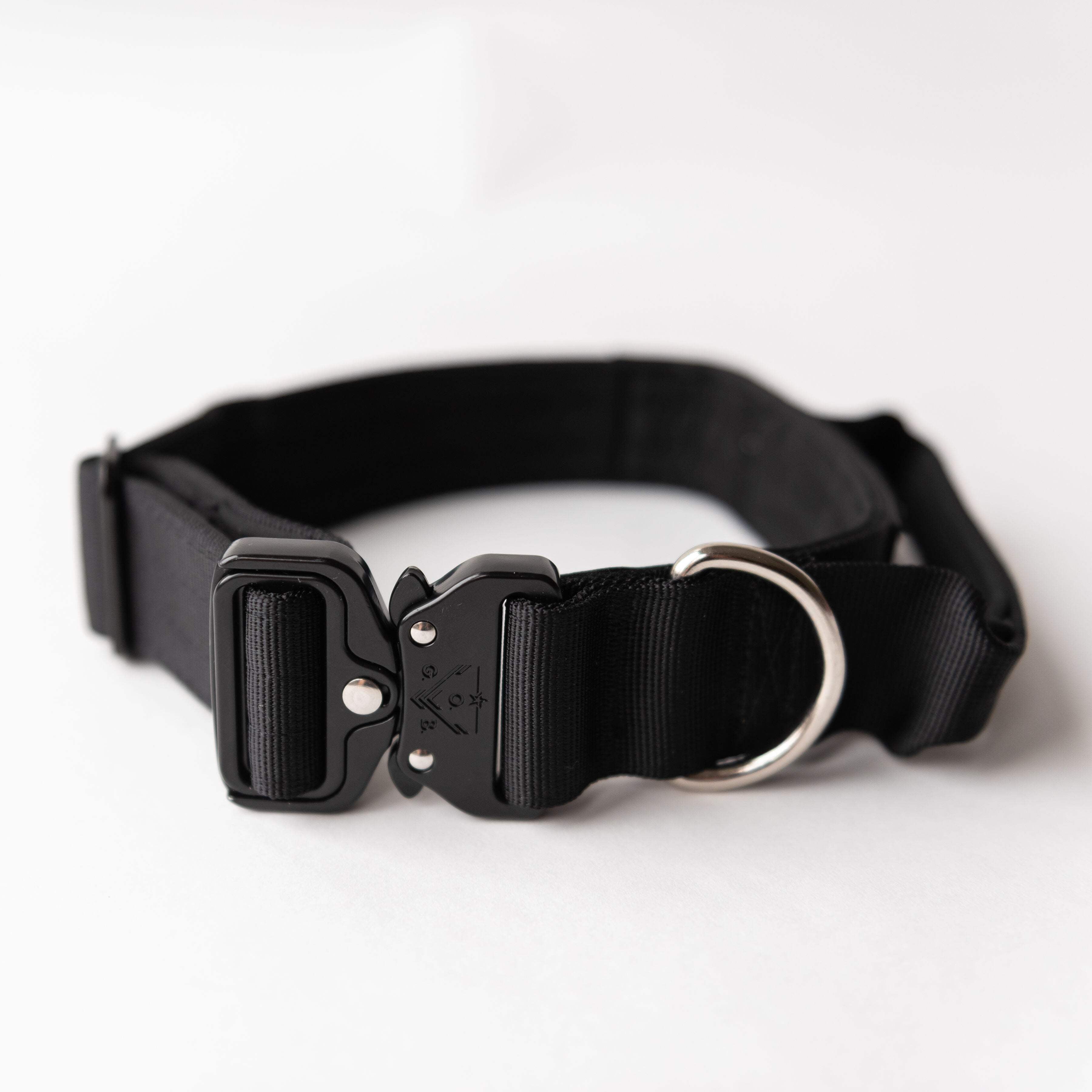 Operation Good Boy Dog Collar with Quick Release Buckle and Handle, for Large and Medium Dogs, Black