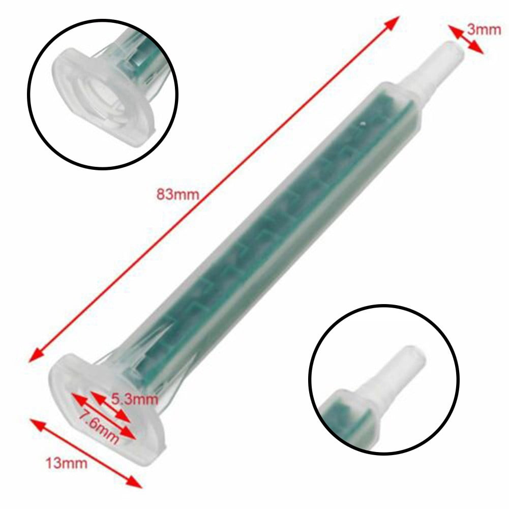 Adhesive Guns AB Mixing Hose Glue Dispensing Syringes Cartridges Adhesive Ratio Tips Glue Mixing Practical 50pcs/set