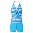 thumbnail image 2 of iiniim Girls Kids Two Piece Tankini Set Halter Tank Top with Boyshort Summer Swimsuit Bathing Suit, 2 of 7