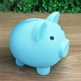 thumbnail image 2 of Beautynvta Cute Piggy Bank for Kids Adults, Plastic Unbreakable Pig Money Saving Box Coin Bank Safe and Solid, Birthday Christmas New Year's Gifts, 5.1''x3.9''x4.5'', Blue, 2 of 7