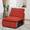 thumbnail image 6 of Ainfox 35" W Cloud Modular Sectional Sofa for Living Room, Modern Deep Seat Comfy Couch, Corduroy Rainbow Upholstered, Armless Chair Module(Red), 6 of 6
