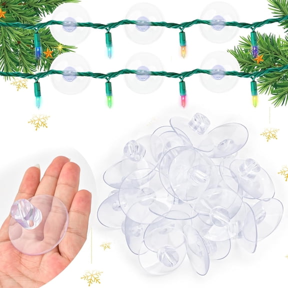 50 Piece Clear Light String Suction Cup Holder Hook Seasonal Window Decoration LED Cable