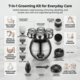 thumbnail image 7 of NIUTA® Head Shaver for Bald Men, 7-in-1 Electric Bald Head Shaver with 7 Rotary Heads, Digital Display, Hair & Nose Trimmer, Type-C Charging Men’s Grooming Kit, 7 of 7