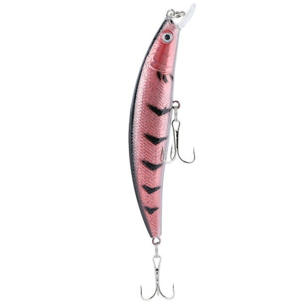 Lifelike Fishing Lure Artificial Fishing Bait with Hooks Accessories(Light  Pink) 