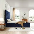 thumbnail image 6 of Better Home Products Cosmopolitan Velvet Upholstered Platform Queen Bed in Blue, 6 of 8