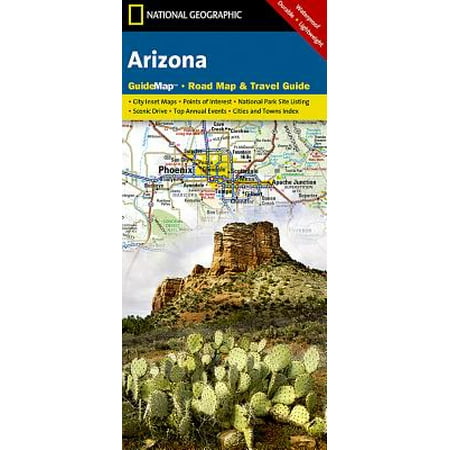 - National geographic arizona: road map & travel guide - paperback: 9781597750868