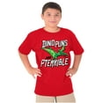 thumbnail image 5 of Funny Dino Puns Are Pterrible Joke Crewneck T Shirts Boy Girl Teen Brisco Brands XS, 5 of 6