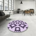 thumbnail image 4 of Ahgly Company Machine Washable Indoor Square Transitional Rebecca Purple Area Rugs, 6' Square, 4 of 7