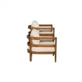thumbnail image 4 of Seacrest Set of 2 Outdoor Club Chairs Thick Beige Cushions Brown Wooden Frame, 4 of 13