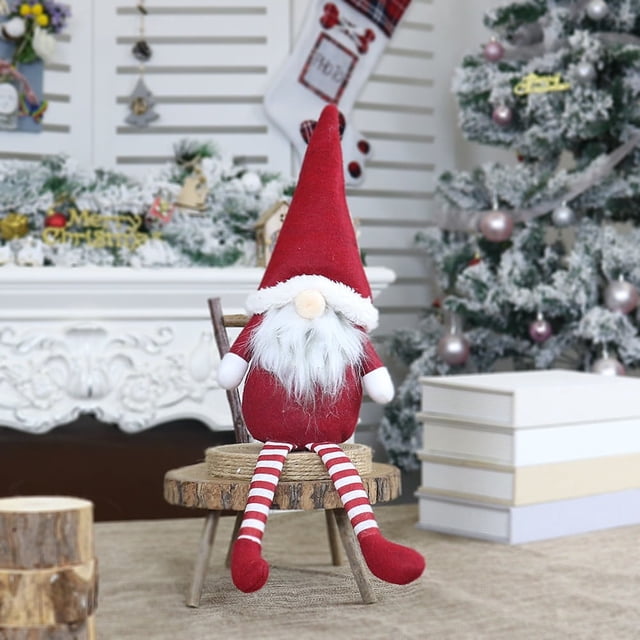 Muñeco navideño de Papá Noel con patas largas, adorno de peluche, juguete decorativo para niños, regalo, artículos básicos para el hogar