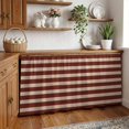 thumbnail image 2 of Oatmeal Tan Striped Sink Skirt for Bathroom, Self-Adhesive Under Sink Curtain, Farmhouse Country Minimalist Stripes Hide Pipes & Storage Fabric Cabinet Skirt Cover for Kitchen Laundry 32"x55", 2 of 8